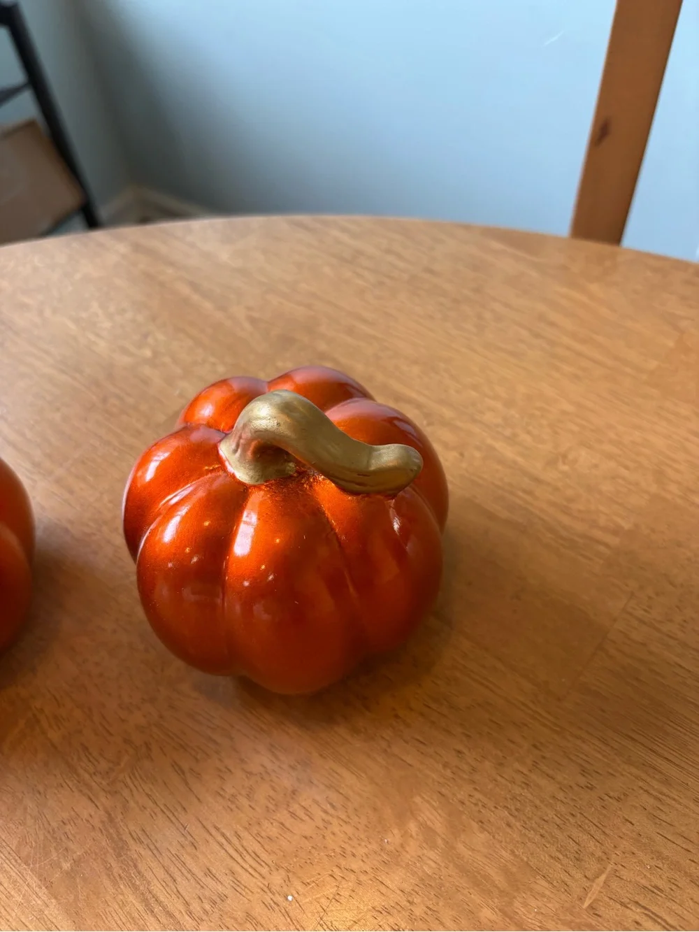 Metallic Orange Pumpkin Accent Set - Decorative Home Accents